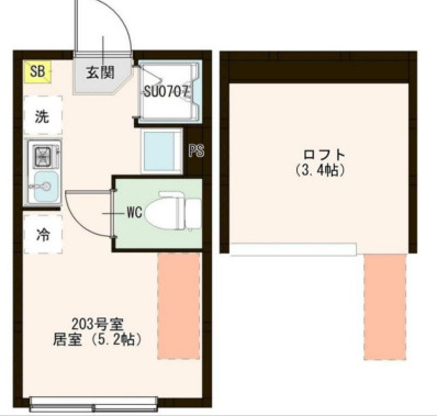 練馬区高松１丁目のアパートの間取り