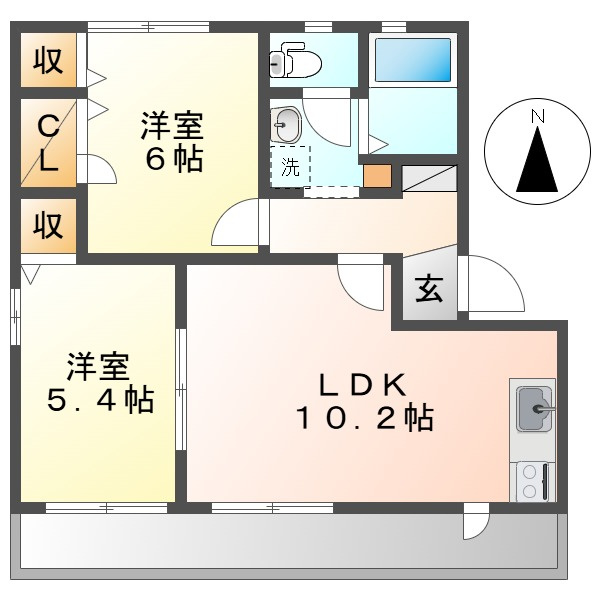 グランドールⅡ　Cの間取り