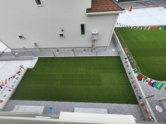 ハートフルタウン 高崎市片岡町2丁目新築の庭|現地撮影