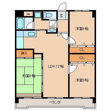 ラパスマンション諏訪野の間取り