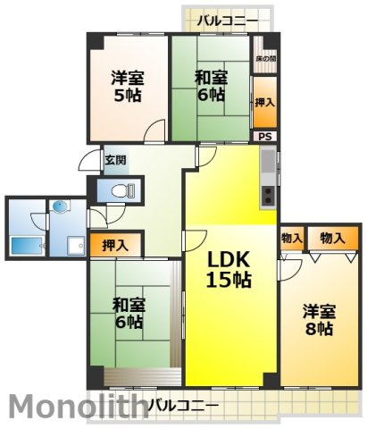 光明池駅前３号棟の間取り
