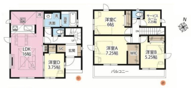 所沢市小手指南4丁目・全4棟　新築一戸建　4号棟の間取り|【全4棟・4号棟】収納スペース豊富な4SLDKの間取りです。