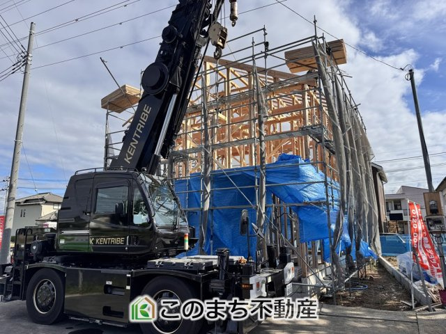 リガーレ宇都宮市細谷町3期の外観|建築中現地写真（同社施工の完成物件・モデルハウスがご見学できます）
