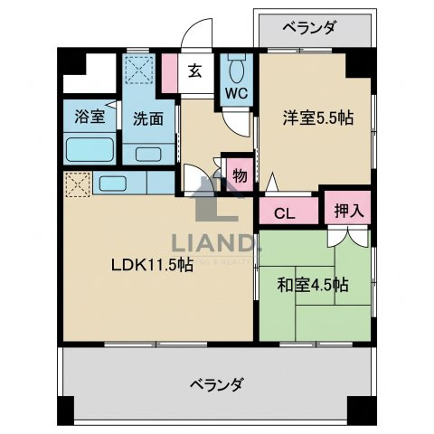 グラントープ道頓堀　東吉塚小学校区の間取り|グラントープ道頓堀