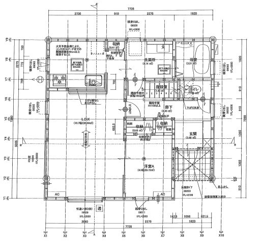 大府市半月町４-124番『仲介手数料無料』新築一戸建て・建売の間取り|１階平面図　1F:LDK15.7帖に隣接する洋室4帖　CL設置！キッチン収納♪ホール収納♪