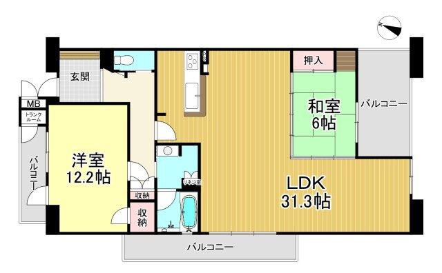 キャッスルハイツ常滑の間取り|2LDK♪