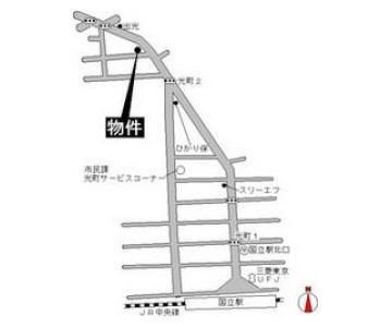 サンライズ国立の地図
