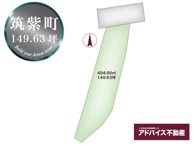 柳川市筑紫町の売地の土地図