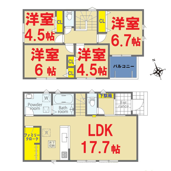 【間取り】 | 香取市みずほ台1号棟 | ご見学はお気軽に0476-37-3888までお問合せ下さい！