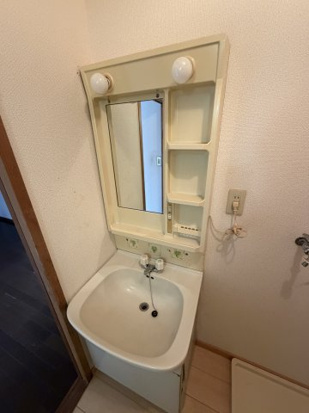 コーポラス田主丸Aの洗面所|忙しい朝には欠かせない洗面所です