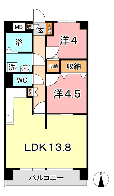 厚生町クラウンズマンションの間取り