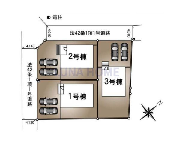 つくば市谷田部第24　新築戸建　3号棟の区画図