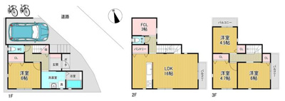 【土地図＋建物プラン例】 | 吹田市千里丘中　売土地
