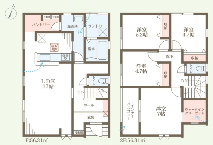 淡路市志筑　第2期　新築一戸建ての間取り|1号地
