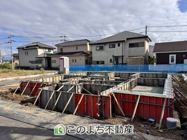 リガーレ宇都宮市細谷町3期の外観|建築中現地写真（同社施工の完成物件・モデルハウスがご見学できます）