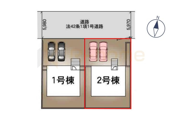 龍ケ崎市中根台第4　新築戸建て　2号棟の区画図|大きなお買い物だからこそ、メリット・デメリットを伝えさせて頂きます。
R-homeにお任せください♪