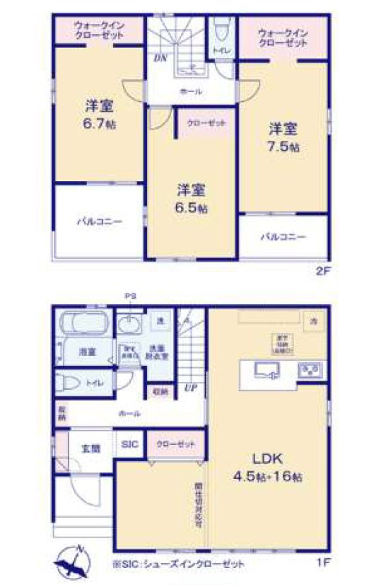 KIP高崎市乗附町1期新築の間取り