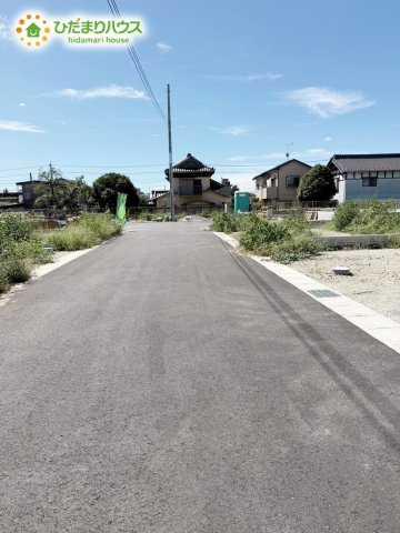 野田市中里第6　新築戸建　5号棟の前面道路含む現地写真|接道：南側6.0ｍ公道