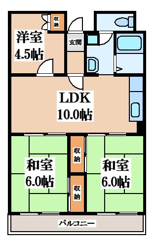【間取り】 | ウェルシーハイム川本