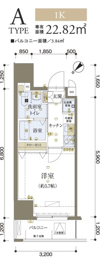 リヴシティ神田の間取り