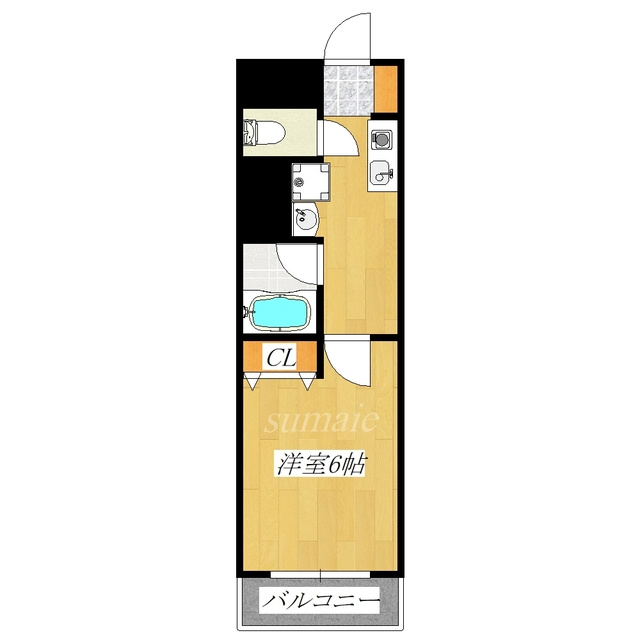 シャトーまつ喜１０２　の間取り|フローリングのお部屋です♪
