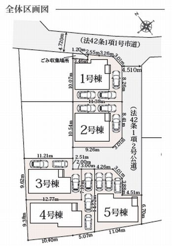 【仲介手数料０円】秦野市戸川2期　新築一戸建て　全5棟の区画図|秦野市戸川2期　新築一戸建て　全5棟