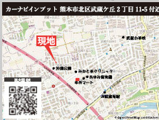 仲介手〇料不要　KEIAIスター KEIAI GRACE北区武蔵ヶ丘１期【武蔵小・武蔵中】の地図|カーナビ➡北区武蔵ヶ丘２丁目11-5付近
