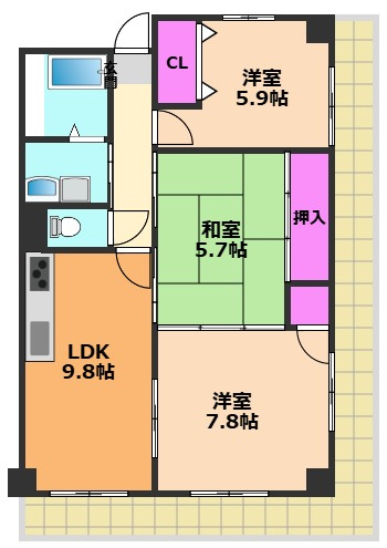 ラフォーレ南平台の間取り
