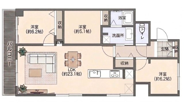 メガロコープ西宮Ⅱ1号棟の間取り