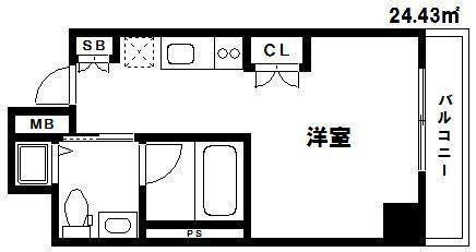 福岡市中央区春吉２丁目の賃貸マンションの間取り