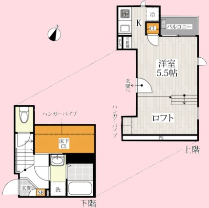 CB与野本町ストリアの間取り