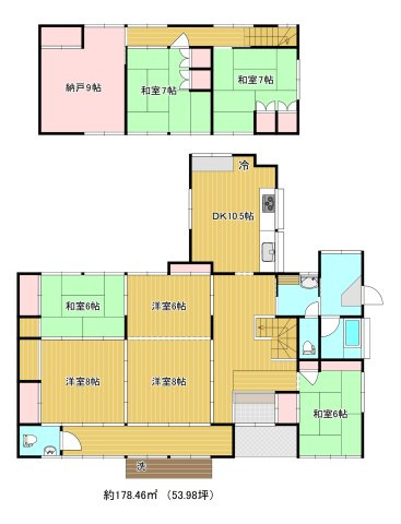 平岡戸建ての間取り|住宅部間取り概略　現況優先