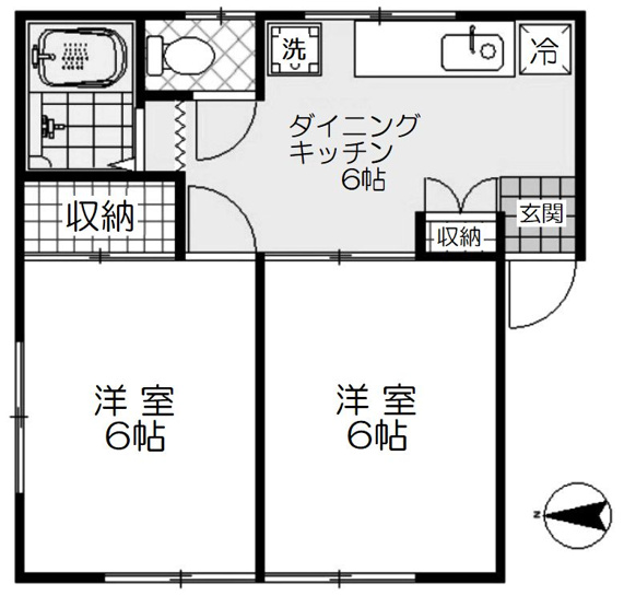 【間取り】 | 第２コーポ幸伸　15806
