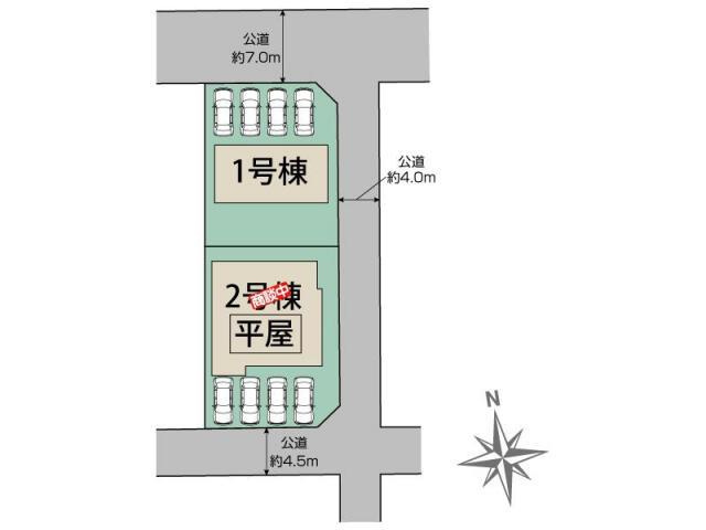 仲介手数料無料）一宮市柚木颪２棟／１期１号棟の区画図|一宮市柚木颪2棟 区画図