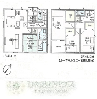 野田市中里第6　新築戸建　6号棟の間取り|4LDK+WIC収納+駐車場スペース2台分