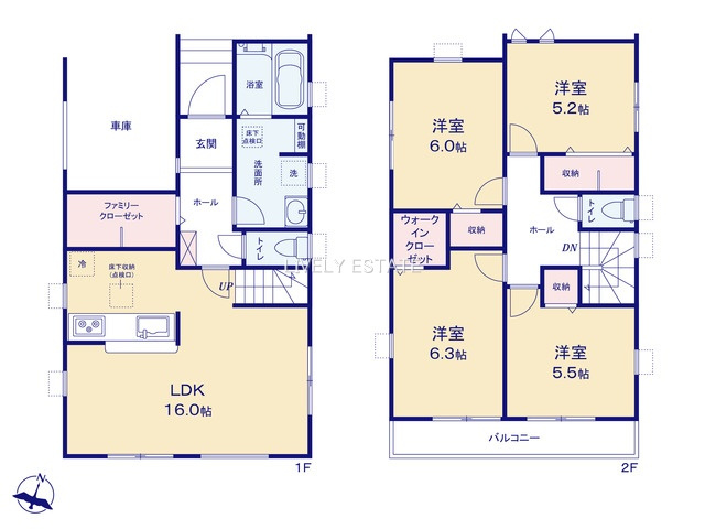 草加市弁天2丁目 新築分譲住宅 の間取り