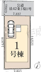 草加市弁天2丁目 新築分譲住宅 の区画図|図面作成中