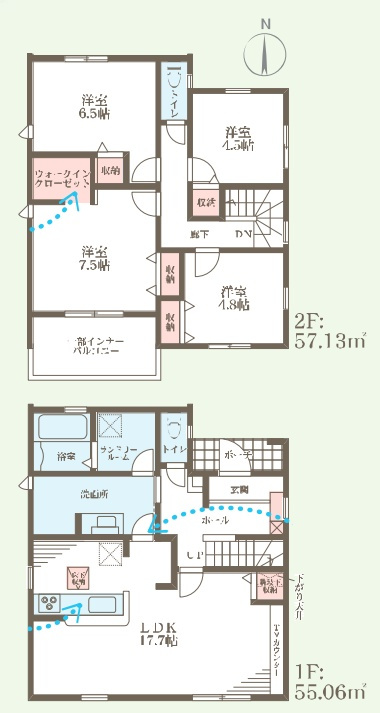 西脇市和田町　第8期　新築一戸建ての間取り|1号地