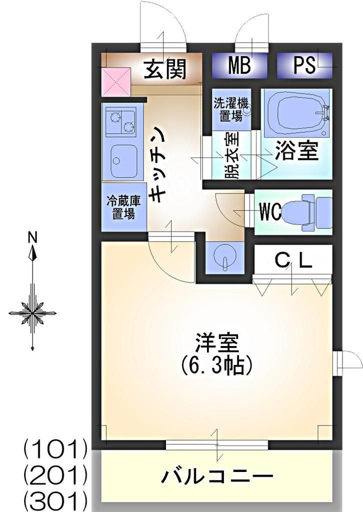 尼崎市立花町４丁目の賃貸マンションの間取り