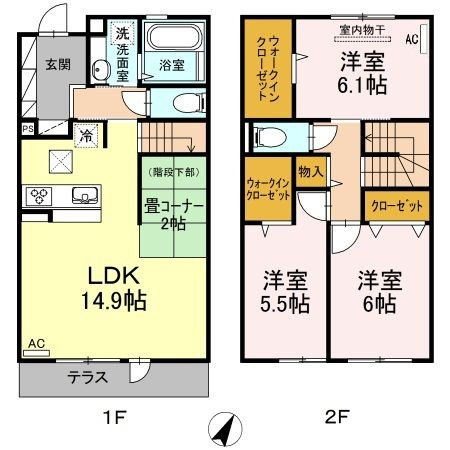 コンフォルタ柚月　B棟の間取り