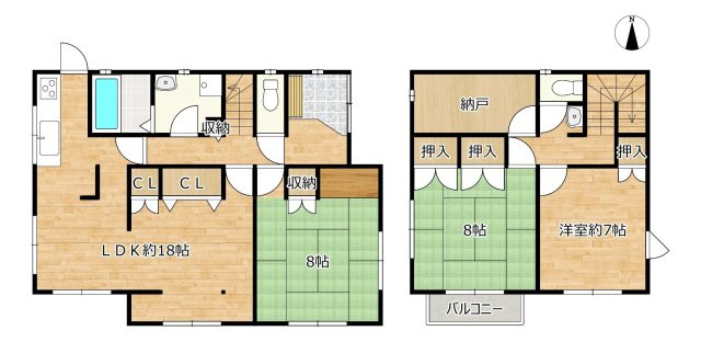 丹波市氷上町横田の中古一戸建の間取り