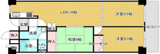 【間取り】 | ローレルハイツ北天満A棟