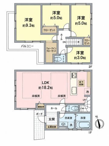 小金井市貫井南町1丁目 中央線 武蔵小金井駅 新築戸建の間取り