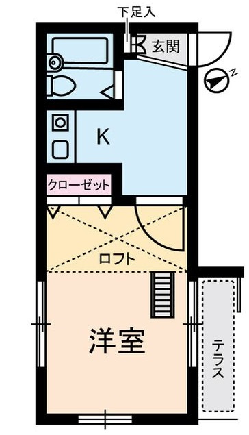 セントラル蒲田の間取り|間取り　1Kロフト付