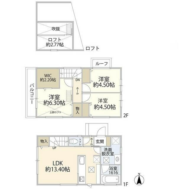 小平市仲町戸建の間取り