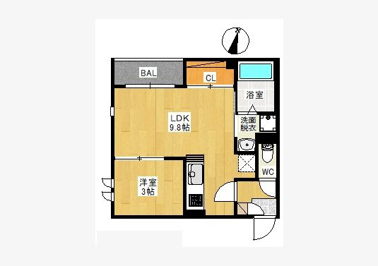 REGALEST大橋Me-ry2(レガレスト大橋ミライ2)の間取り|使いやすい間取りです。