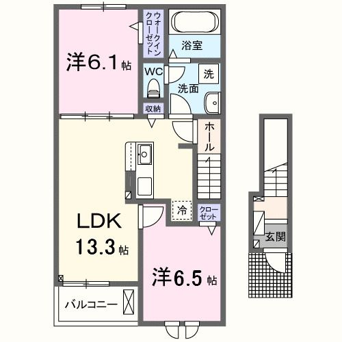 グラッドネス志免東Ⅰ　Ａ棟の間取り