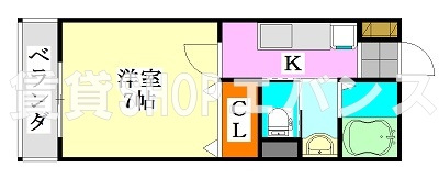 【間取り】 | プライマル・スパイア | 使いやすい間取りのお部屋です。