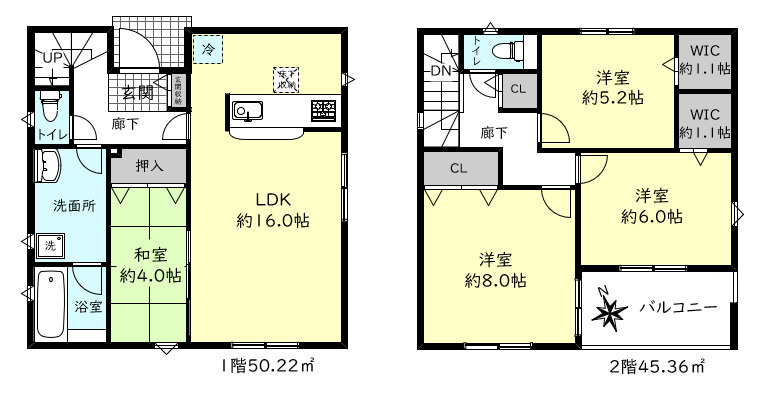 三木市志染町中自由が丘1丁目新築戸建1号棟の間取り