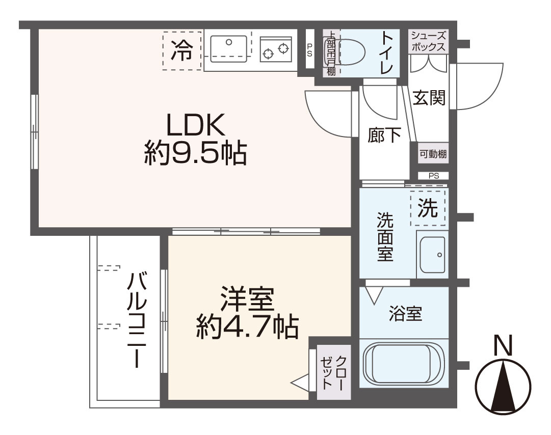 Louis Apartment 長瀬ノールの間取り